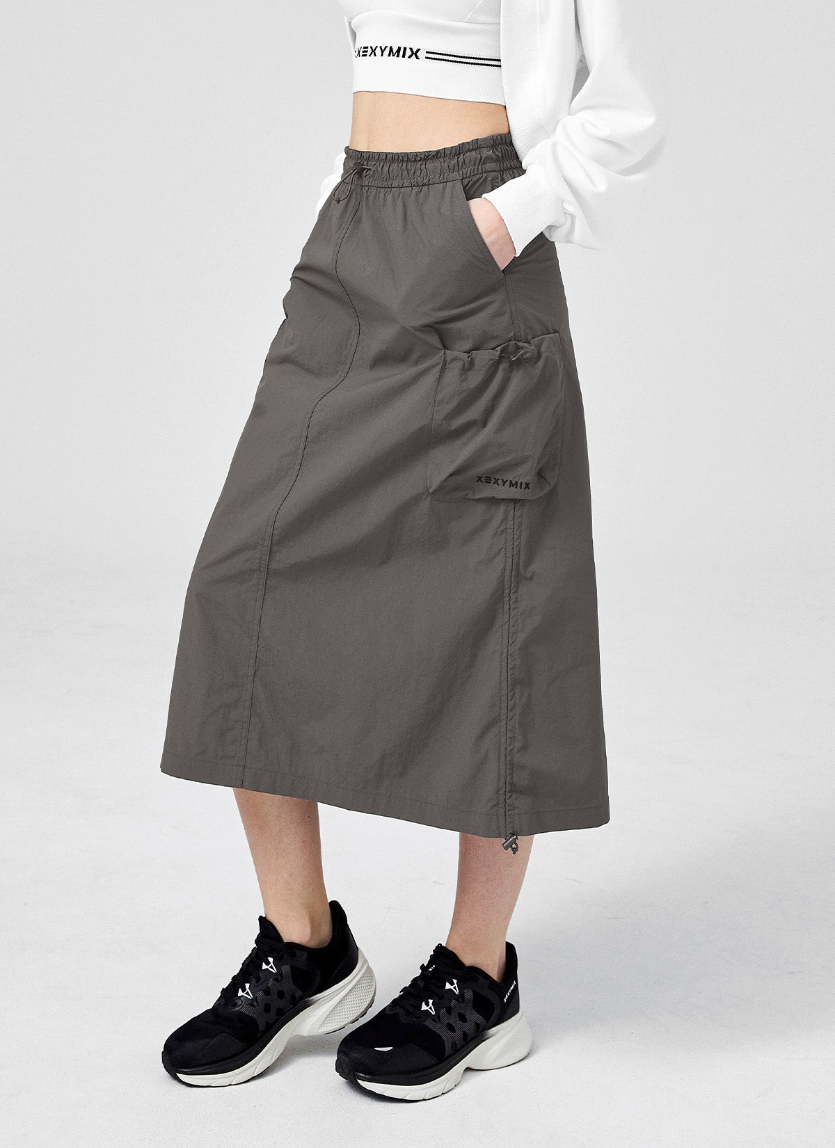 Comfortable Utility Cargo Long Skirts for Women - Stretchable Casual Maxi Skirt with Pockets for Hiking, Travel & Everyday Wear