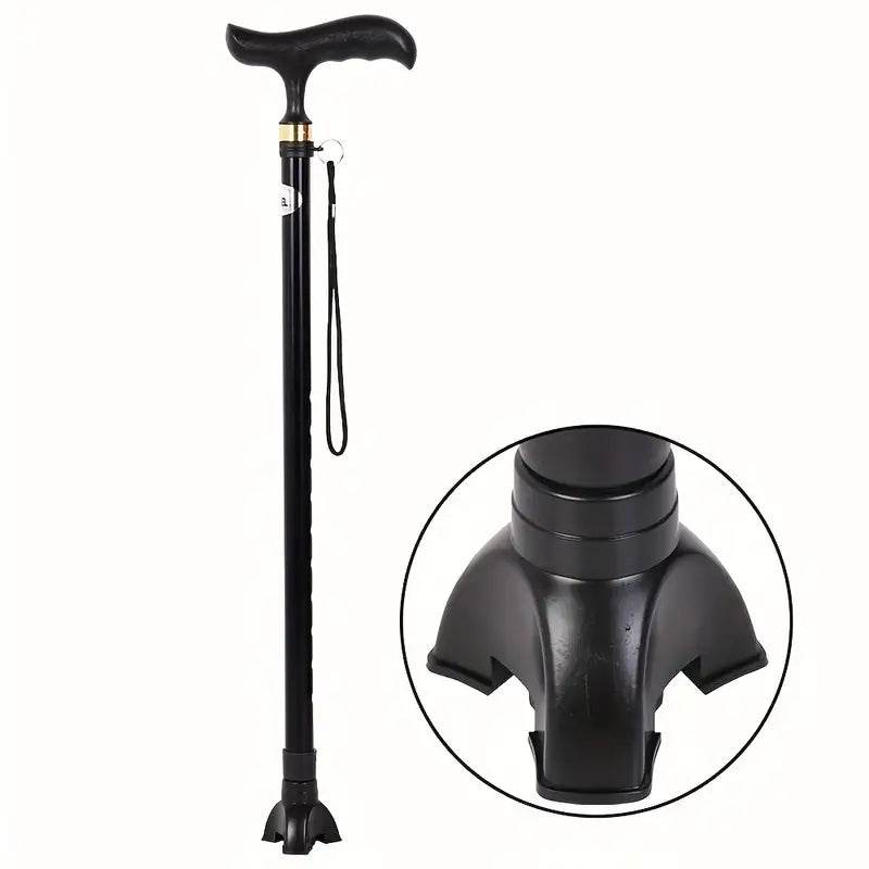Premium Self Standing Walking Stick with Tripod Tips - Lightweight Adjustable Cane for Seniors & Hiking - Ideal for Outdoor Activities & Mobility Support