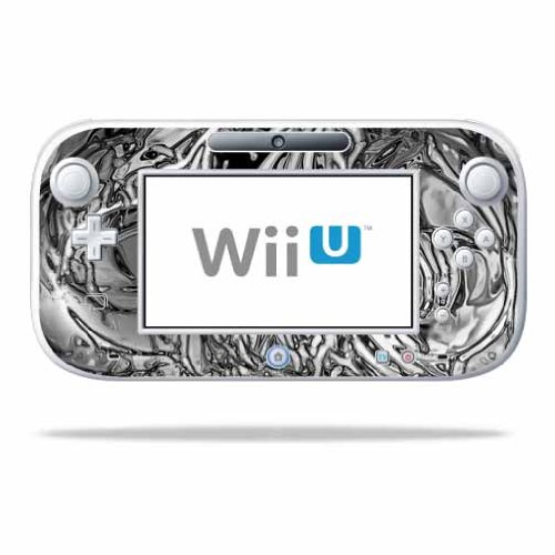 MightySkins Nintendo Wii U Gamepad Controller Skin Wrap Sticker - Chrome Water Design | Protective Cover for Gaming Accessories | Perfect for Gaming Enthusiasts & Collectors