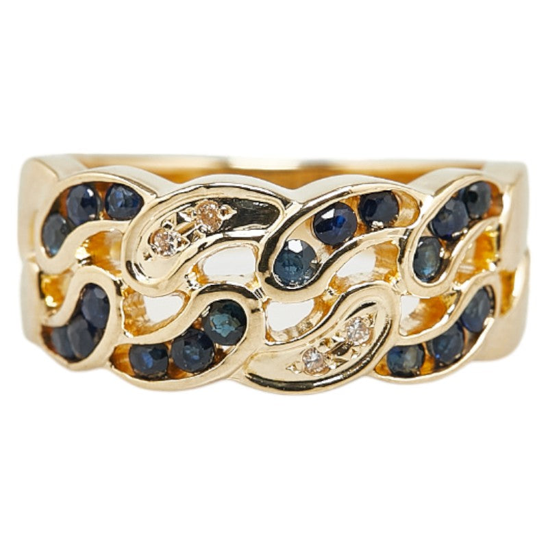 18K Yellow Gold Sapphire and Diamond Ring for Women - Elegant Engagement, Wedding, Anniversary Gift - Perfect for Special Occasions & Everyday Luxury