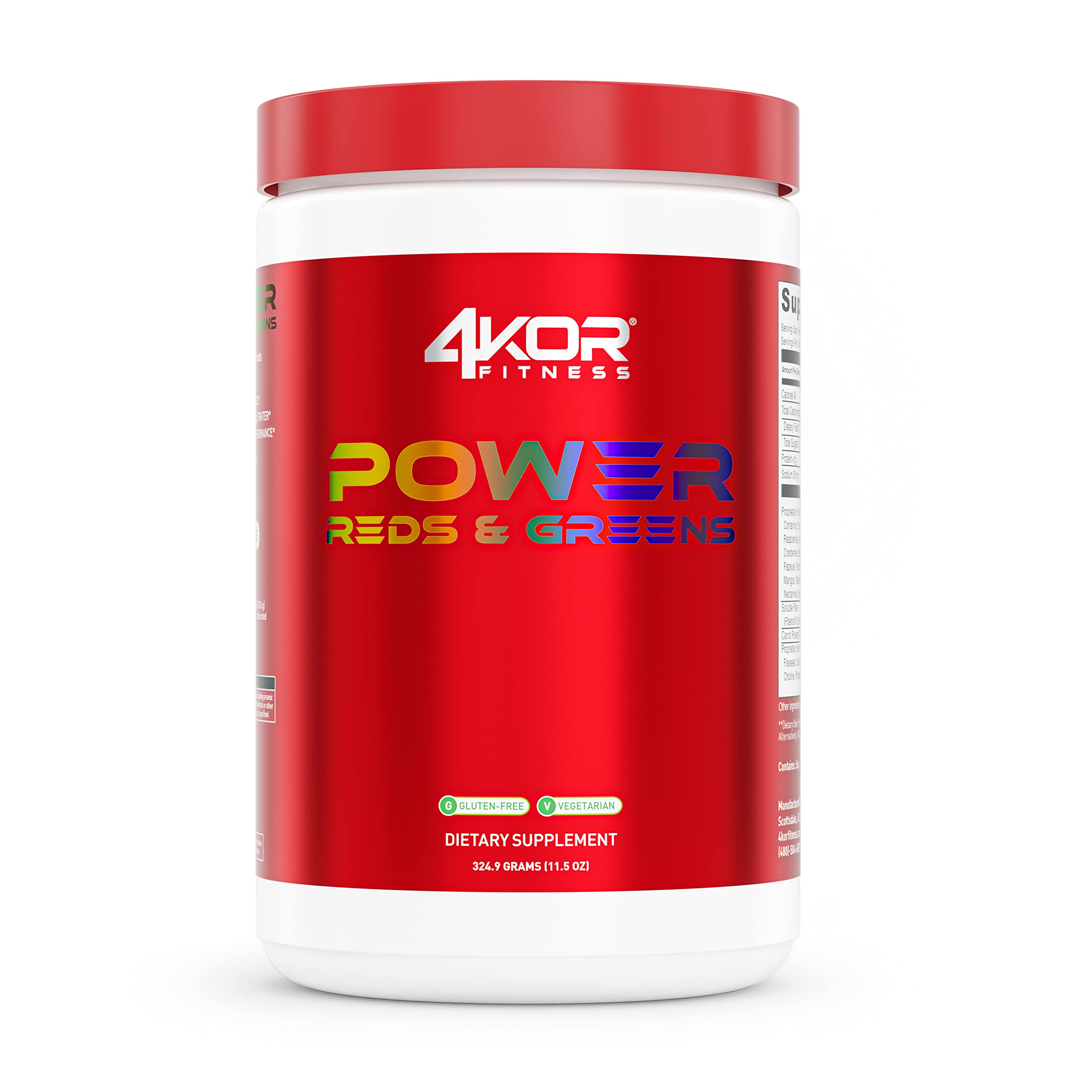 Power Reds & Greens Superfood Powder - Antioxidant-Rich Energy Booster with Fruits & Vegetables, Gluten Free Vegetarian Supplement (30 Servings) - Perfect for Post-Workout Recovery & Daily Wellness