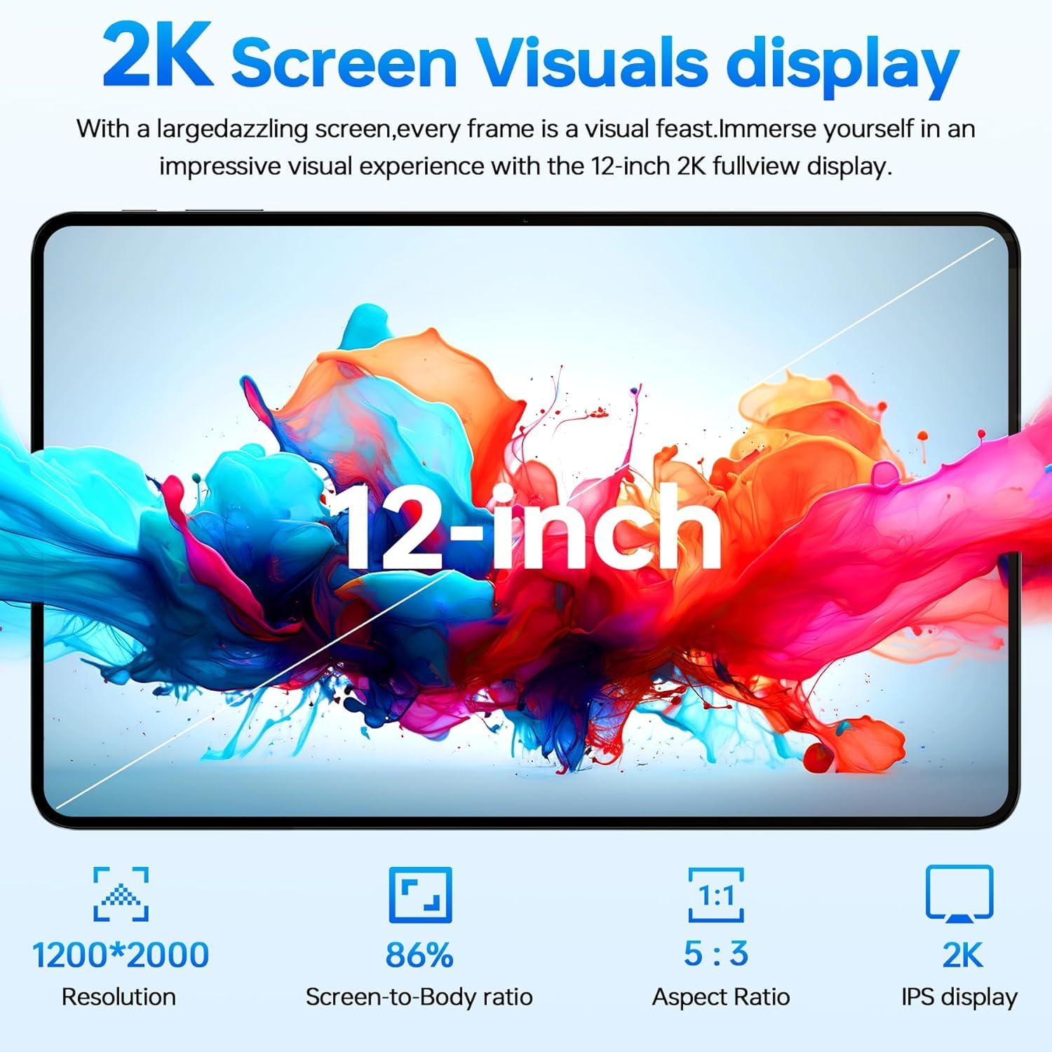 OUKITEL OT5 12 Inch Android Tablet 256GB Storage, 11000mAh Battery, 2K IPS Display, Helio G99 Processor, 16MP+5MP Dual Camera, 5G WiFi/Dual SIM/GPS - Perfect for Work, Study, Gaming & Travel (Black)