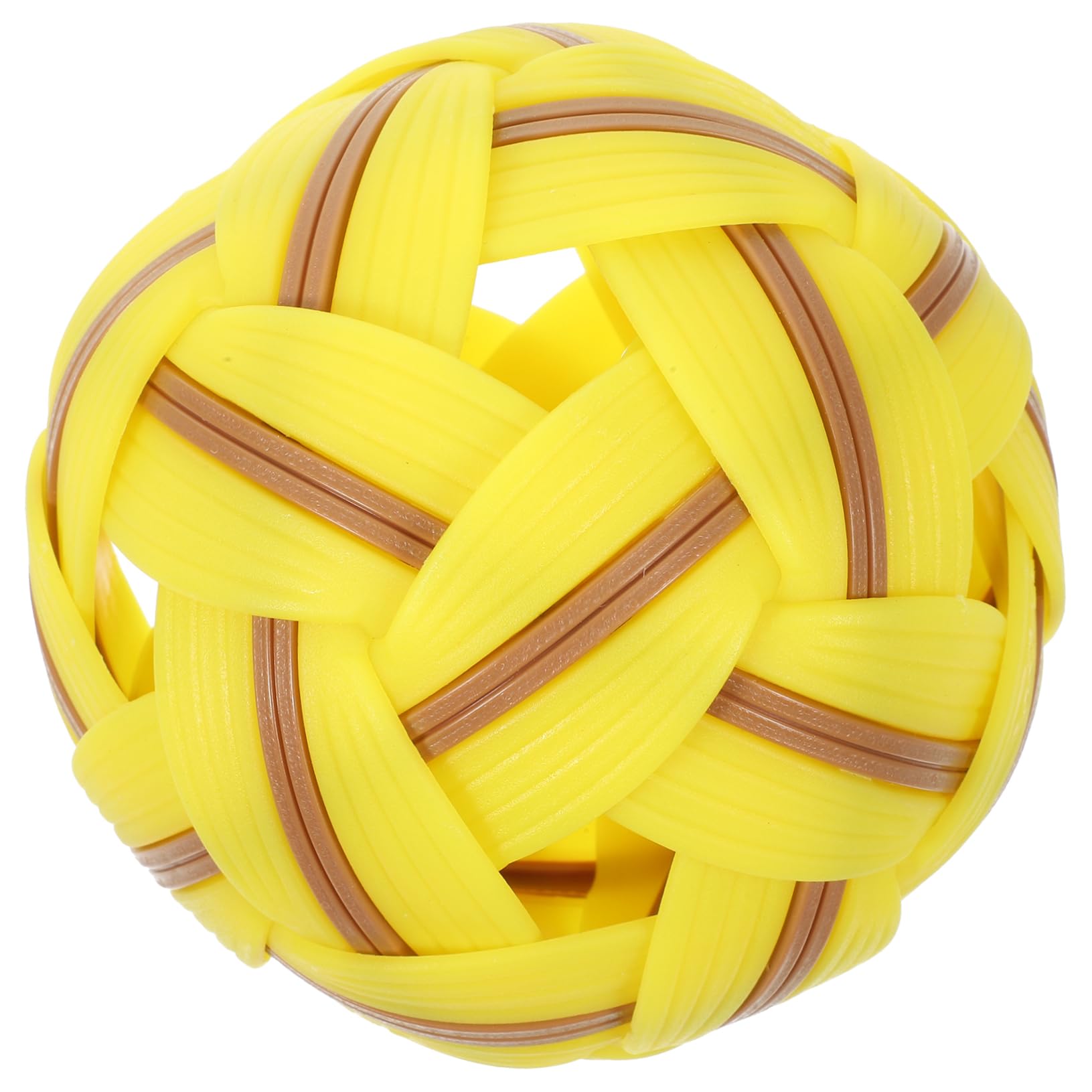 BESPORTBLE Christmas Wicker Rattan Soccer Ball - Decorative Pet Play Ball, Outdoor Plastic Football Toy for Holiday Decor, Party Games, and Backyard Play