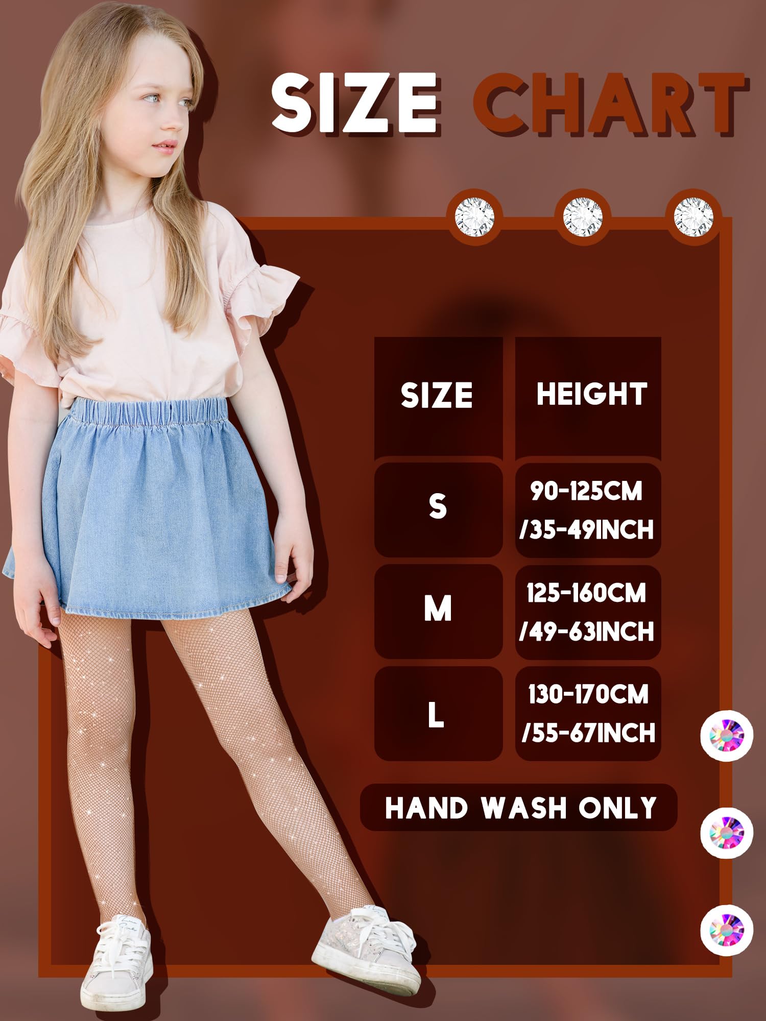 Geyoga 3 Pairs Girls Rhinestone Tights - Sparkle Fishnet Stockings for Kids, Bling Mesh Glitter Hollow Out Pantyhose | Perfect for Dance Costumes, Party Outfits & Holiday Dress Up