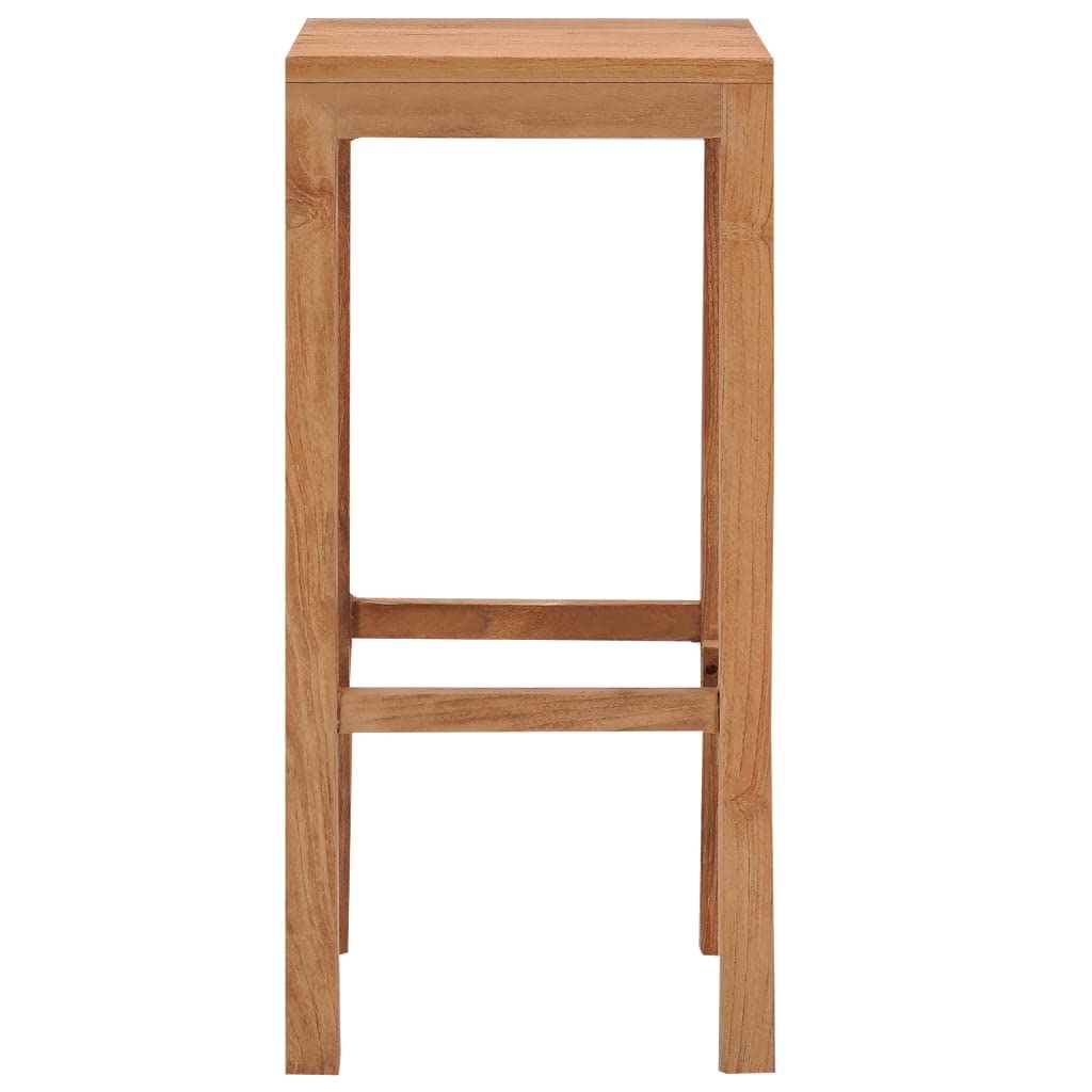 vidaXL Bar Stools Set of 2 - Teak Wood Colonial-Style Counter Height Stools with Rustic Finish | Perfect for Kitchen Island, Dining Bar, and Living Room Decor
