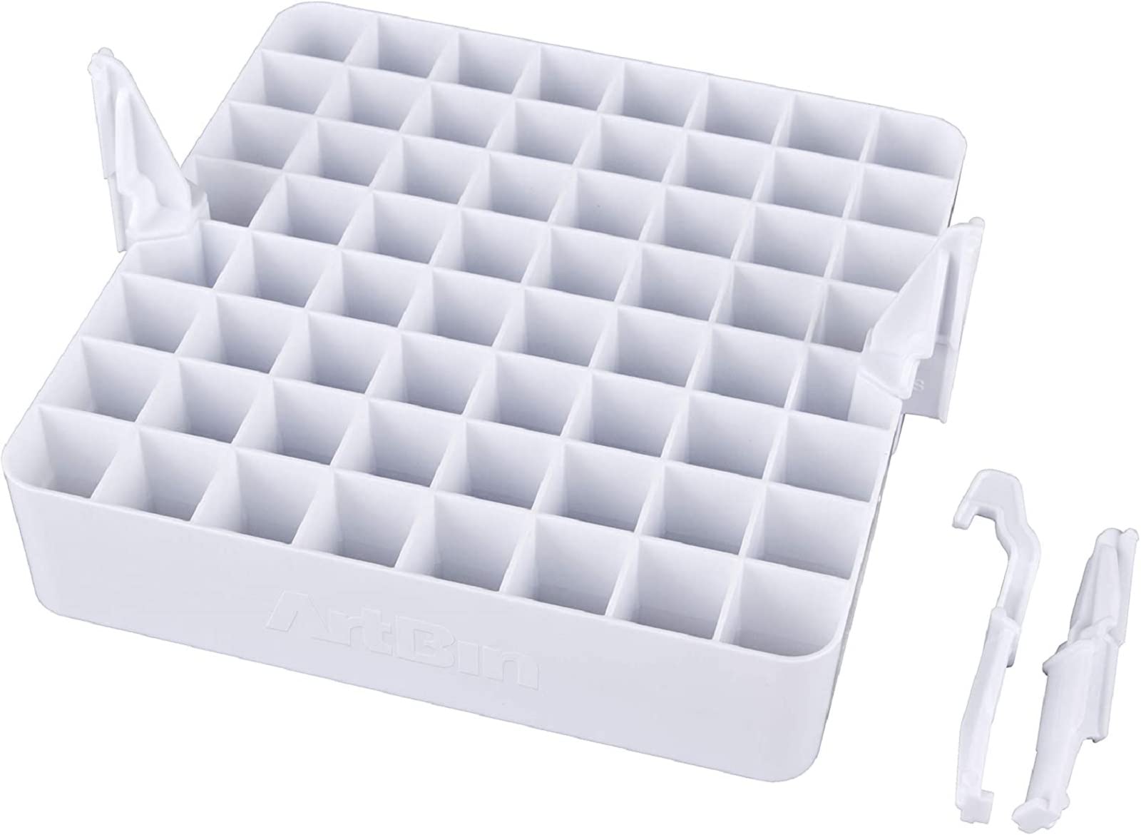 ArtBin 6939AB Marker Storage Tray - 64-Slot Organizer for Pens, Pencils, Markers & Brushes | White Plastic Art Supply Organizer | Perfect for Artists, Students & Craft Rooms