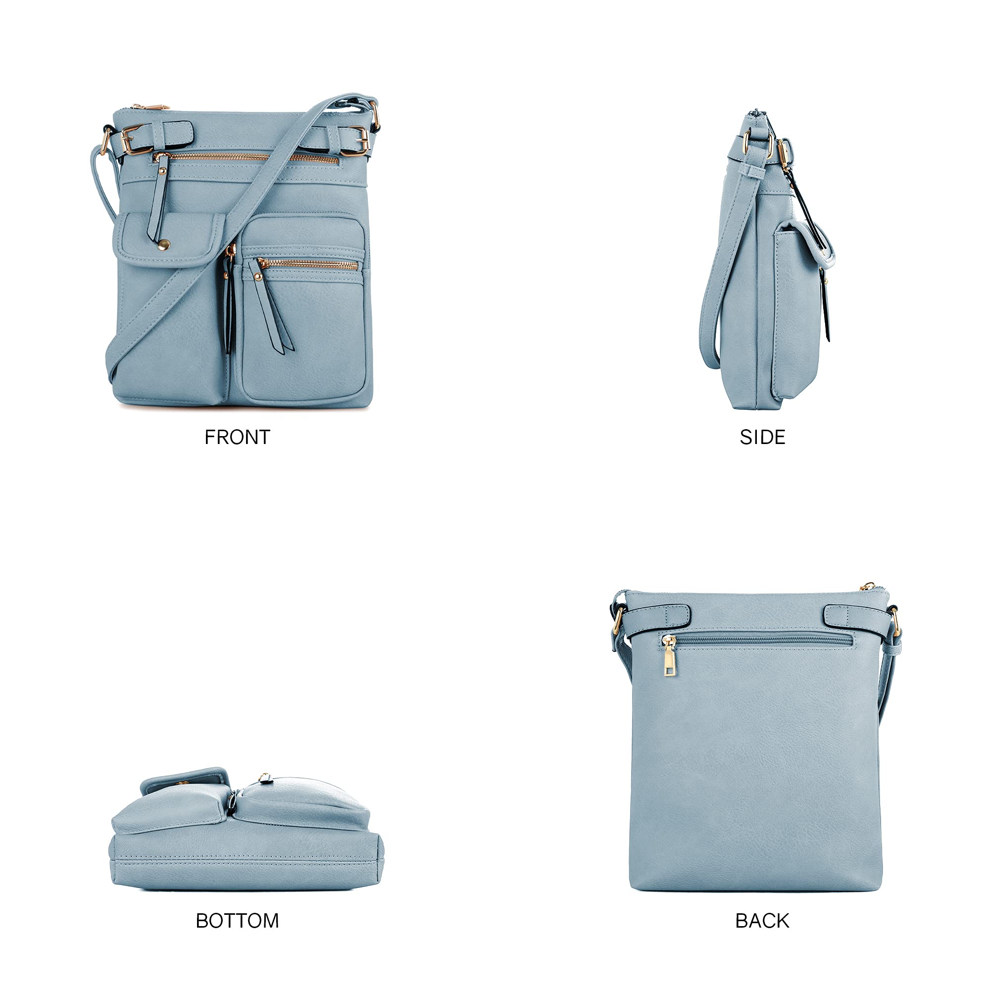 SG SUGU Katie Lightweight Medium Crossbody Shoulder Bag for Women - Multi-Pocket Design, Perfect for Travel, Work & Everyday Use