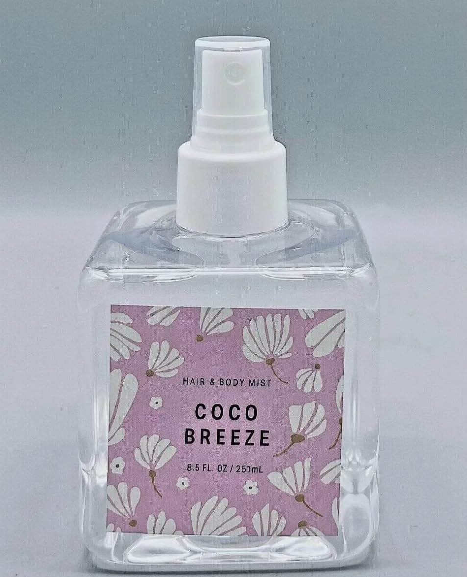 Coco Breeze Body Mist for Women - 8 fl oz Tropical Coconut Scent Perfume Spray | Long Lasting Fragrance for Daily Use, Work, Date Night & Summer Vacation