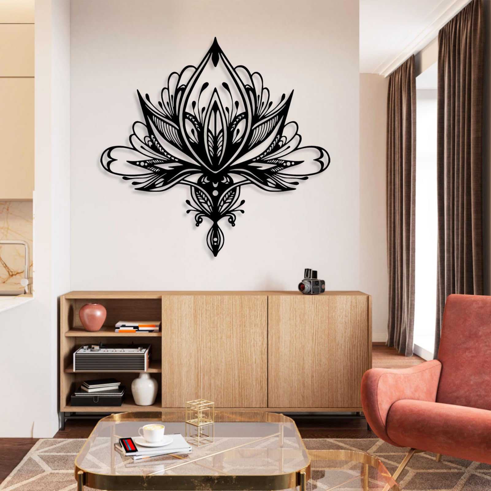 Lotus Mandala Metal Wall Art - 24