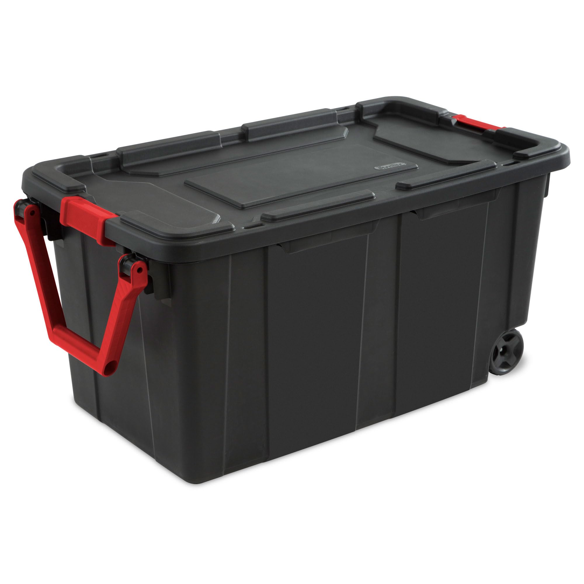 Sterilite 8-Pack 40 Gallon Storage Bins with Lids & Wheels - Heavy Duty Plastic Organizer Containers for Home, Garage, Office & Closet Organization