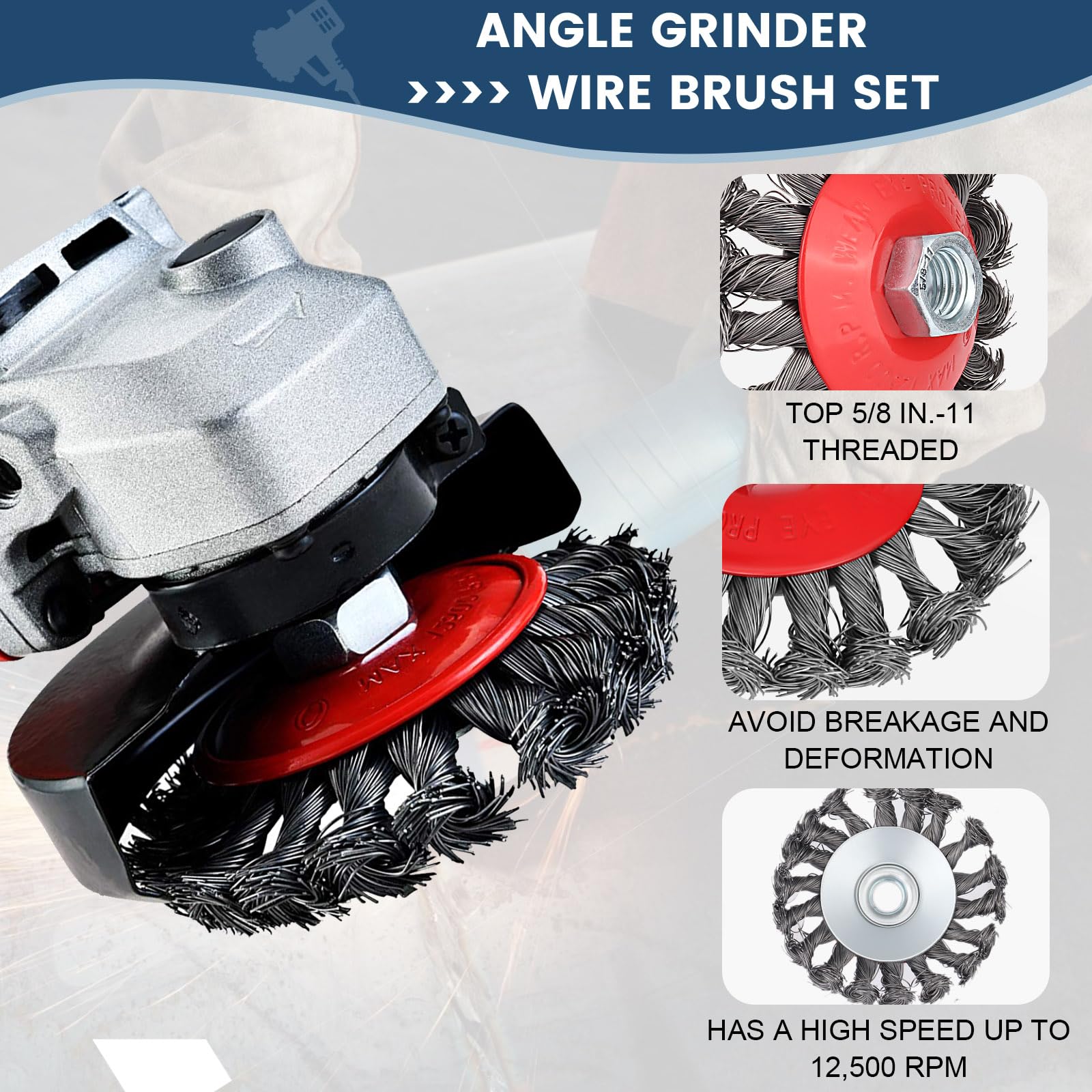 7-Piece Wire Wheel Brush Set for 4.5