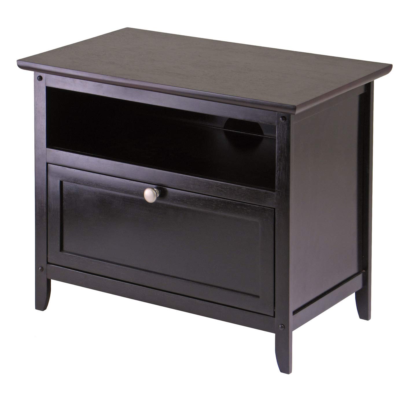 Winsome Wood Zara TV Stand for Living Room - Espresso Brown Media Console with Storage Shelves for Entertainment Center, TV Stand Furniture - Perfect for Home Theater, Living Room, and Family Room Setup