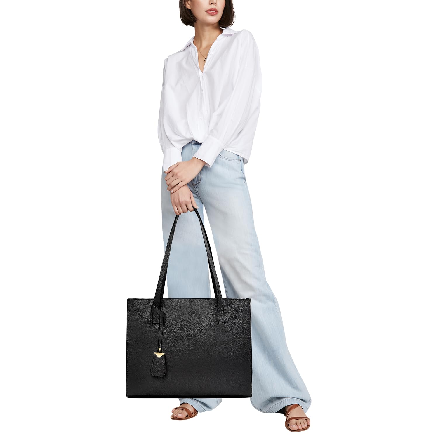 Cckuu Women's Tote Bag - PU Leather Top Handle Shoulder Bag for Work, School & Shopping | Stylish Ladies Handbag for Office, Commute & Daily Use