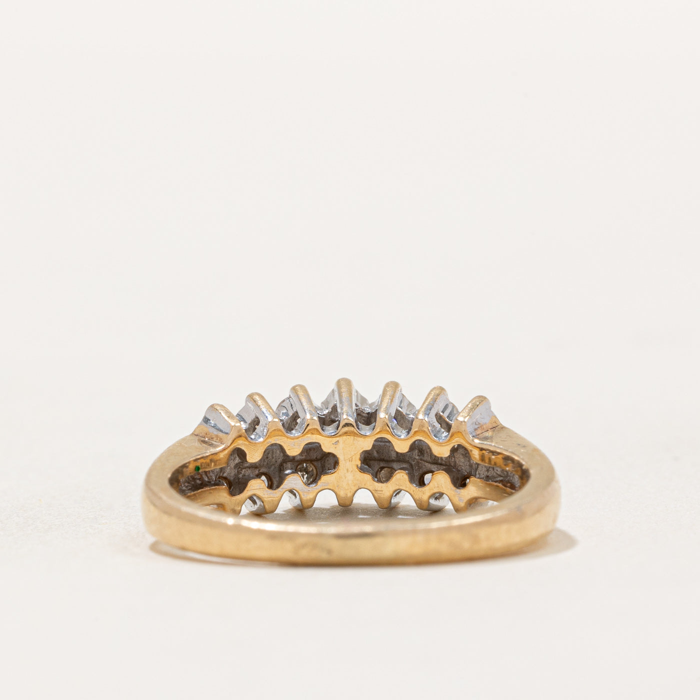 0.42ctw Double Row Diamond Ring for Women - Size 6 | Elegant Wedding Band, Anniversary Gift & Everyday Luxury Jewelry