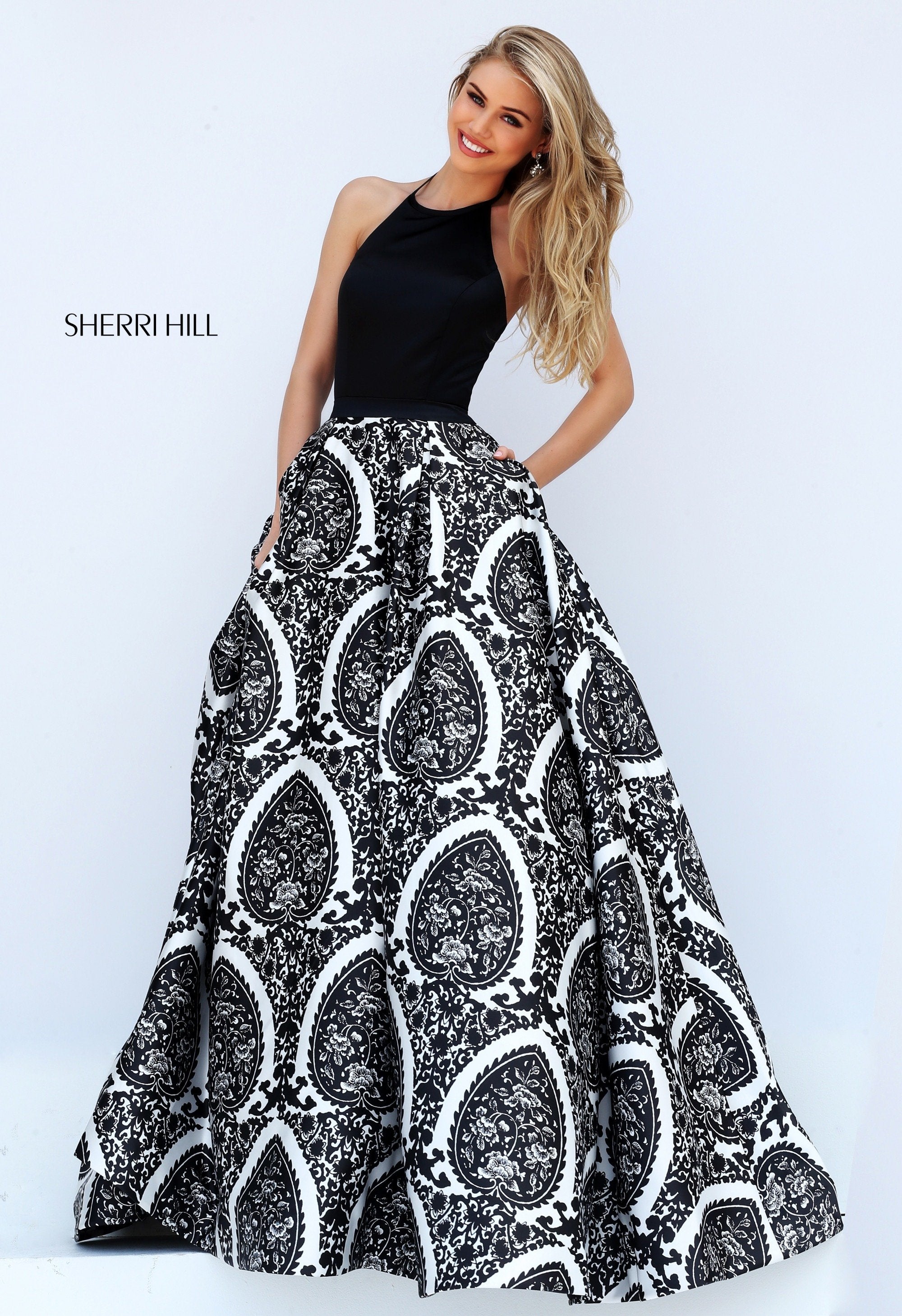 black/ivory print