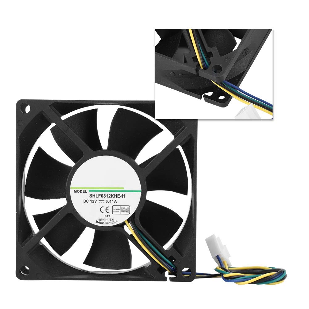 High Performance 80mm 12V PWM Computer CPU Cooling Fan - Ultra Quiet 4 Pin Ball Bearing Case Fan for PC Cooling | Ideal for Gaming PCs, Workstations & Home Office Desktops