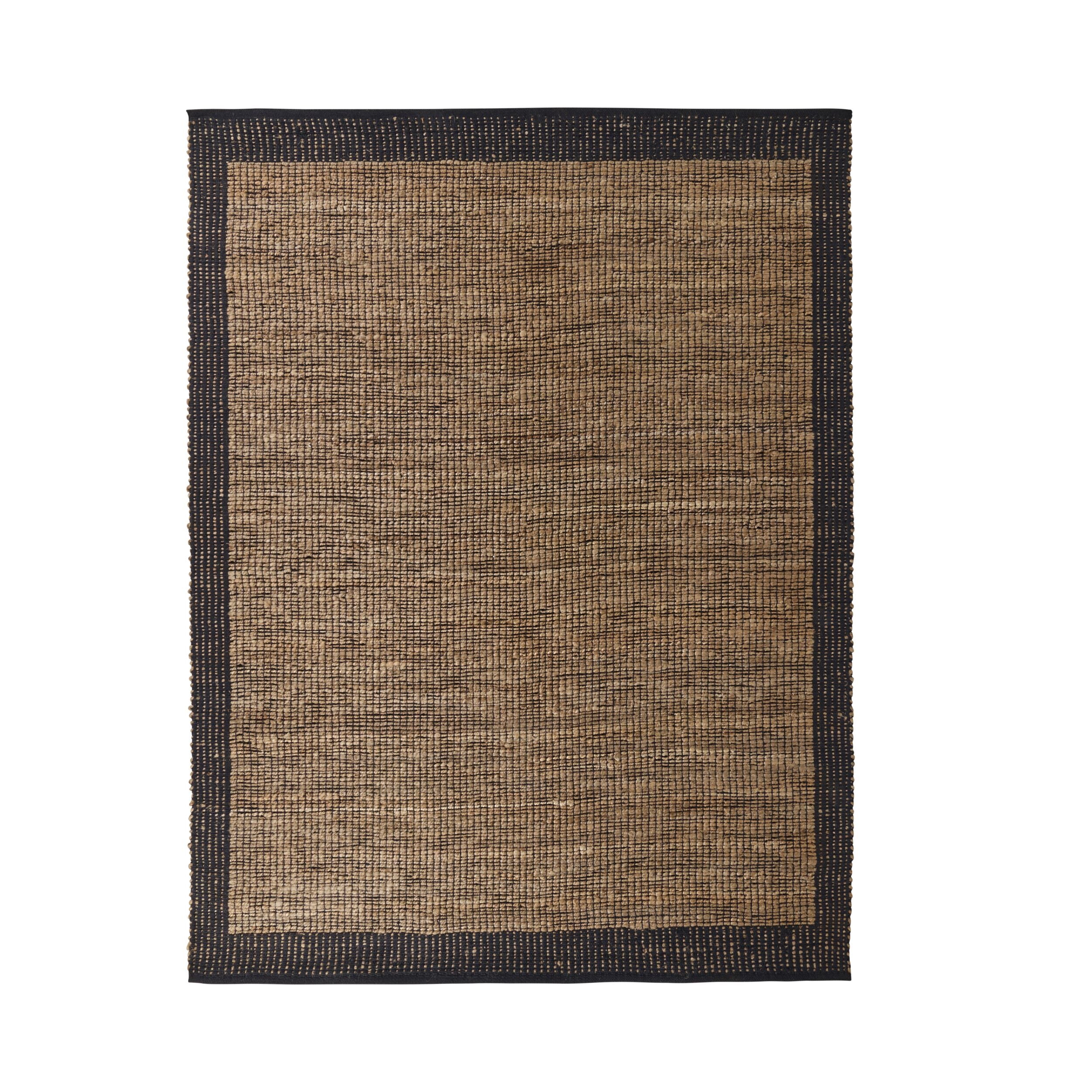 Alhambra Border Jute Rug Walnut 240x300cm - Natural Fiber Bohemian Area Rug for Living Room, Bedroom & Dining Room Decor