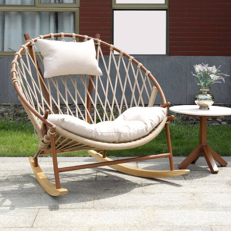 Natural Wood Grain Nursery Recliner with Removable Pillowcase - Comfortable Rocking Chair for Baby's Room, Nursery Decor & Breastfeeding