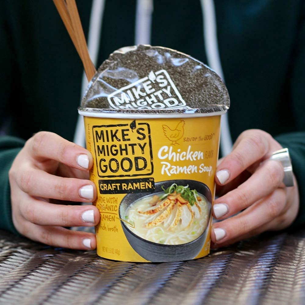 Mike's Mighty Good Craft Ramen - Premium Chicken Flavor Instant Noodle Soup, 1.6 Oz Cups (Pack of 6) | Quick & Easy Meal for College Students, Office Lunch & Late Night Snacks