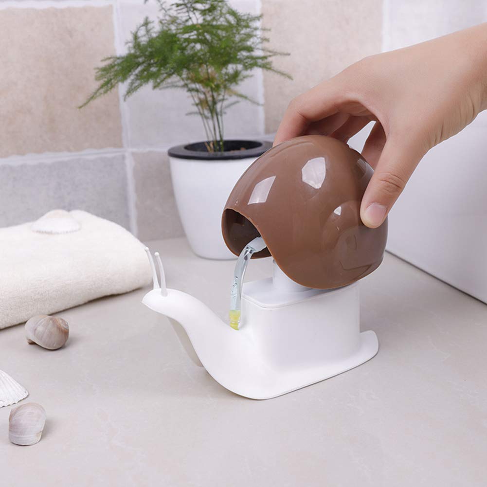 Snail-Shaped Press-Type Liquid Soap Dispenser - 120ml White PP Hand Wash Dispenser for Bathroom, Kitchen & Travel | Home, Hotel & Office Use