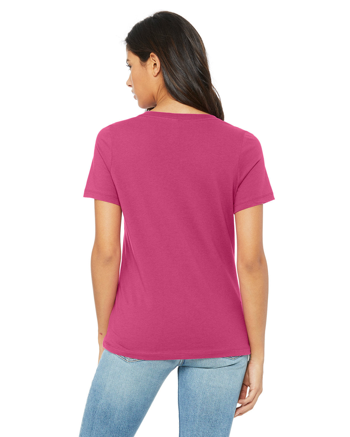 Bella + Canvas 6405 Women's Relaxed Fit Jersey V-Neck T-Shirt - Soft Comfortable Casual Tee for Everyday Wear, Lounge, and Outfits