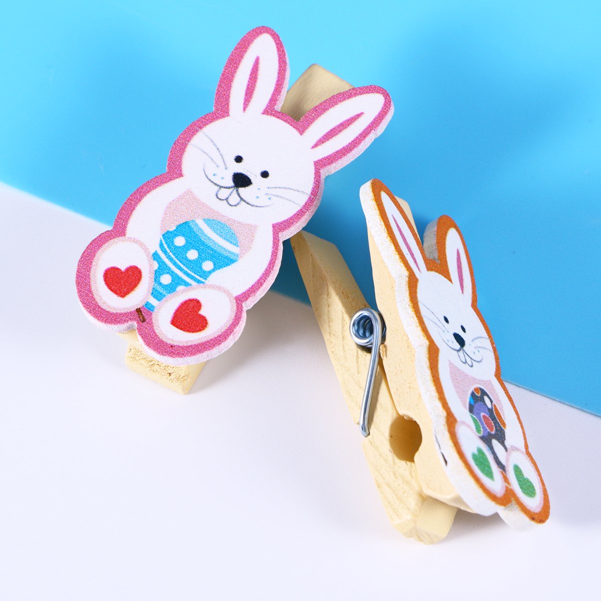 KESYOO 10pcs Easter Photo Clips - Cute Cartoon Wooden Pegs for Photos, Rabbit-Shaped Picture Hangers - Perfect for Easter Decor, Scrapbooking & DIY Crafts