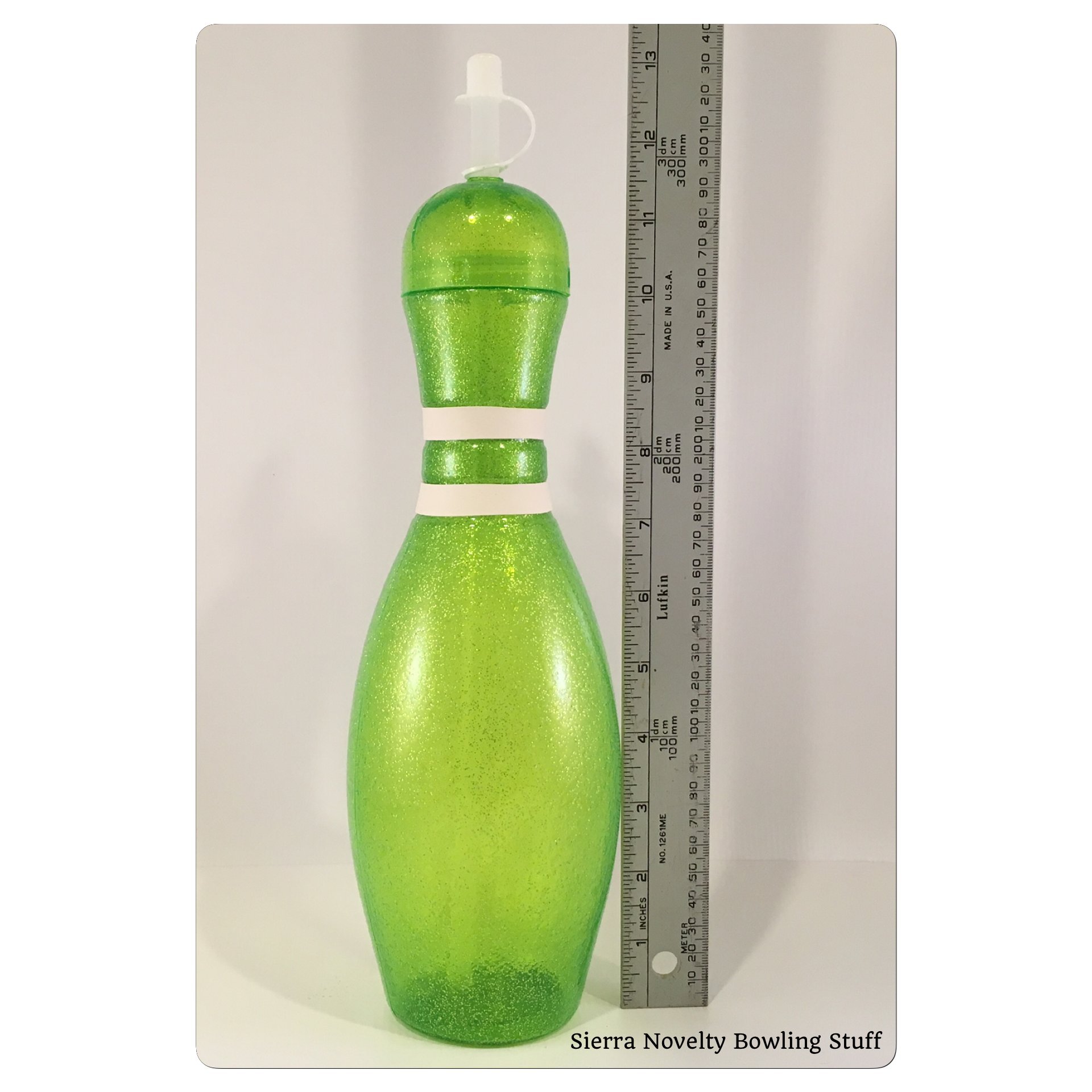 Large Green Bowling Pin Water Bottles - 6 Pack | Insulated Sports Bottles for Bowling, Gym & Outdoor Activities