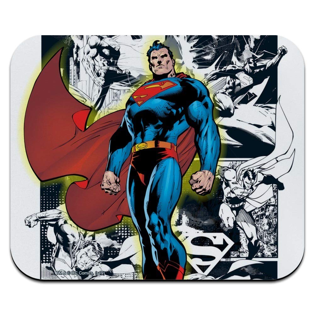 Superman Glowing Aura Low Profile Thin Gaming Mouse Pad - Non-Slip Rubber Base for PC, Laptop, Office & Home Use