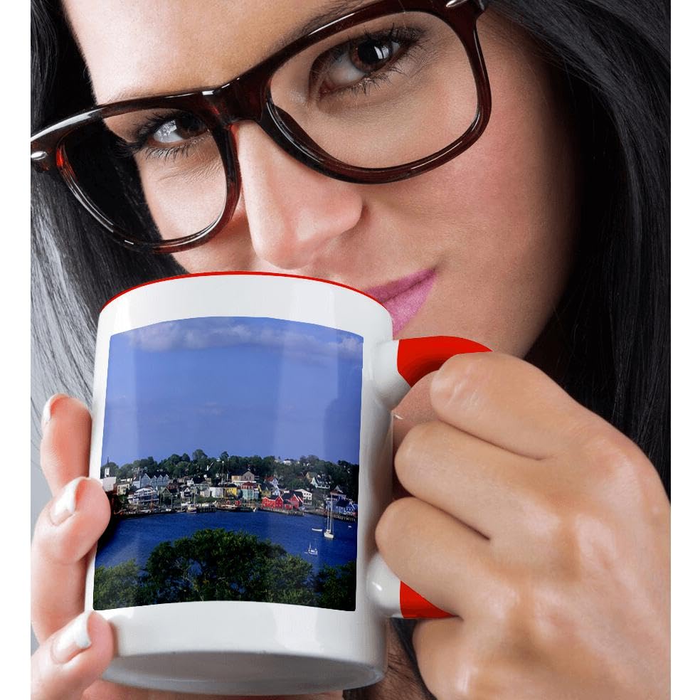 3D Rose 11oz Two-Tone Red and White Ceramic Coffee Mug - Perfect for Home, Office, or Gift Giving