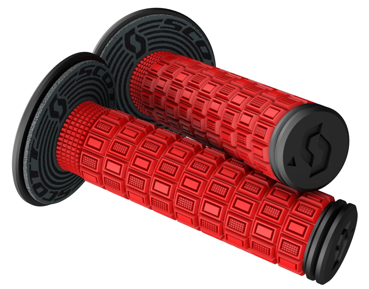 SCOTT 269305-4959 Mellow + Donut Motocross Grips - Neon Red/Black | Dirt Bike & ATV Handlebar Grips for Comfort & Control | Perfect for Off-Road Racing & Trail Riding