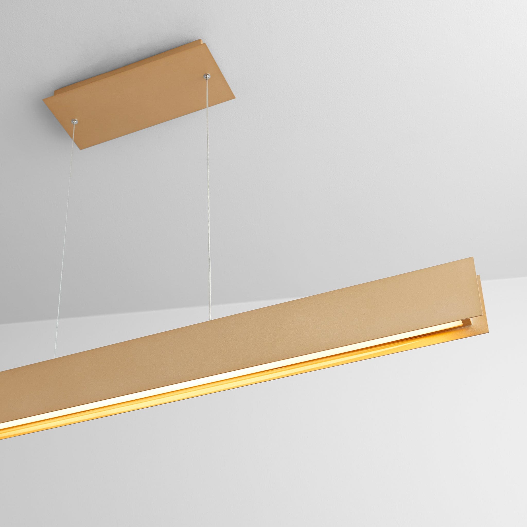 Oxygen Brio 3 6018 60 Linear LED Pendant Light - 46 Inch Modern Industrial Fixture in Powdered Gold Finish | Perfect for Kitchen Islands, Dining Rooms & Office Spaces
