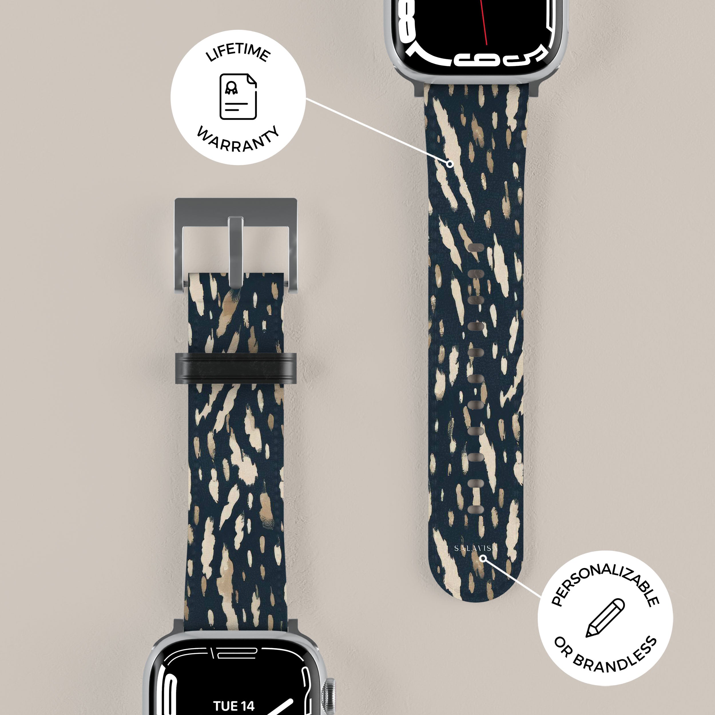 Premium Indigo Animal Print Apple Watch Band - Stylish & Durable Replacement Strap for Apple Watch Series 1-9 - Perfect for Workouts, Running & Everyday Fashion
