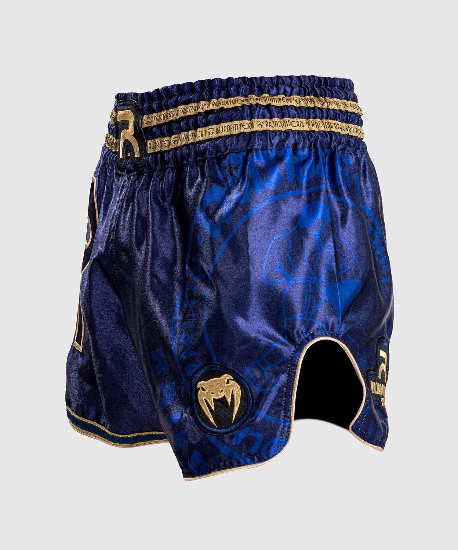 RAJADAMNERN x Venum Muay Thai Shorts - Navy Blue MMA & Kickboxing Training Shorts for Men | Perfect for Muay Thai, Boxing & Martial Arts Practice