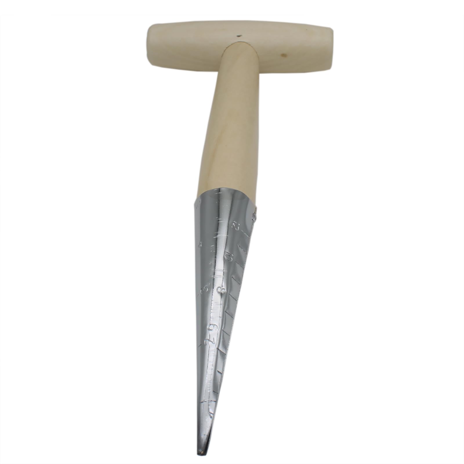 Stainless Steel Garden Hand Dibber Seed Planter Tool with Wooden Handle - Hole Punch Dibbler for Sowing Seeds (1pc) - Perfect for Home Gardening, Planting Vegetables, Flowers and Herbs