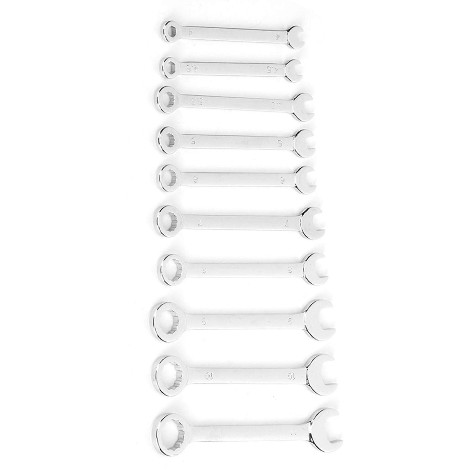 5/32-7/16 Inch 10-Piece Mini Wrench Set - Dodecagon & Pentalobe Opening Combination Spanner (4-11mm) - Metric & SAE Sizes for Electronics, Jewelry & Small Appliances Repair