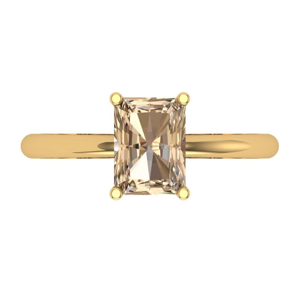 1.75ct Yellow Moissanite Engagement Ring - 18K Gold for Bridal & Anniversary