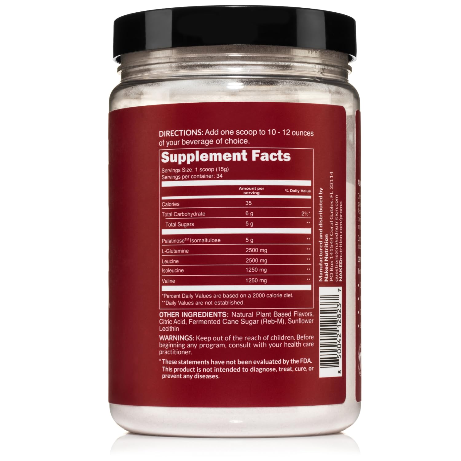 **Cherry Lime BCAA Powder - 100% Pure 2:1:1 Branched Chain Amino Acids, Vegan, All-Natural Supplement (501g, 34 Servings) | Post-Workout Recovery & Muscle Growth Support**