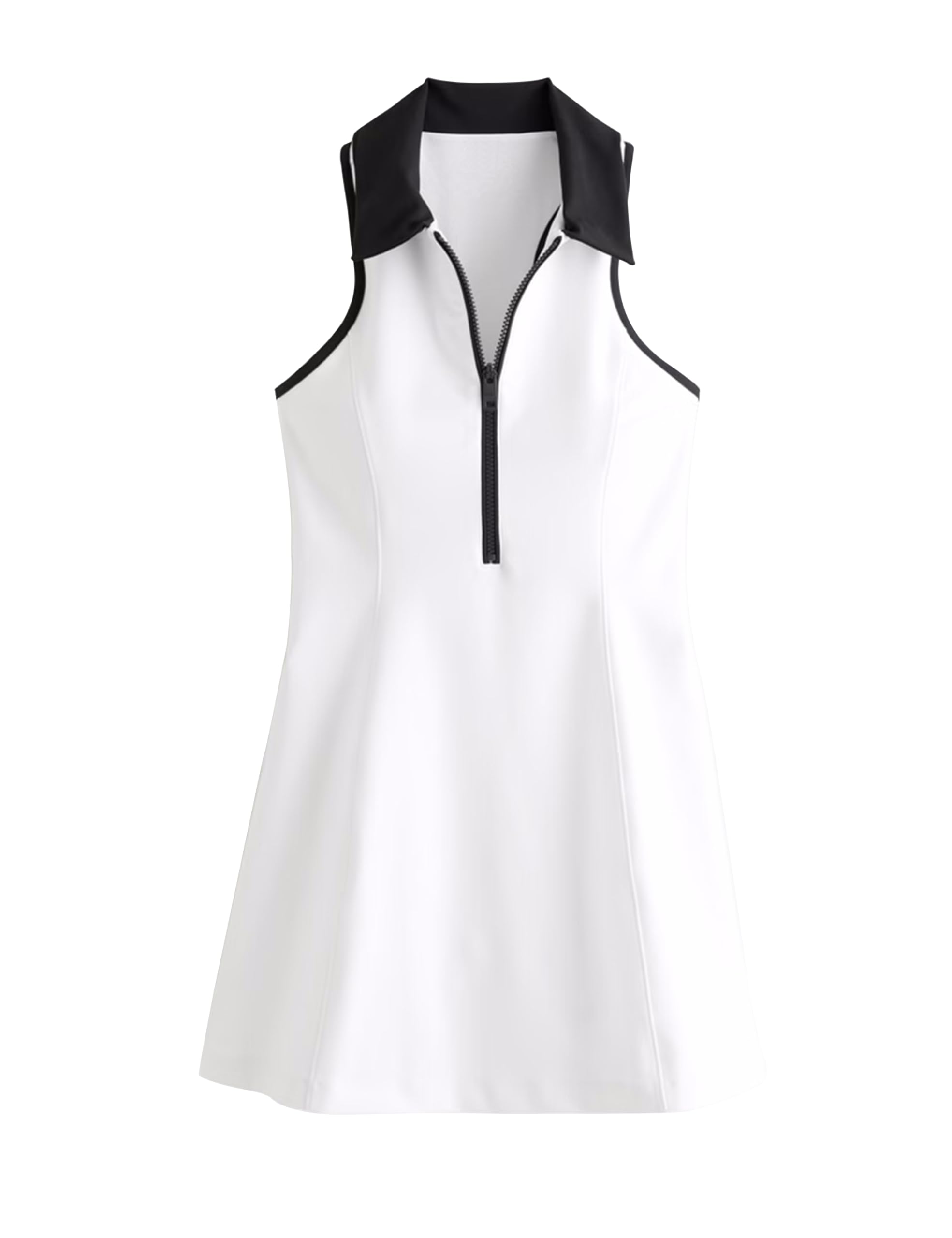 Women's Tennis Dress - Sleeveless Racerback Polo Mini Dress with Detachable Built-in Shorts & Pocket | Athletic Workout Dress for Tennis, Running & Gym Training