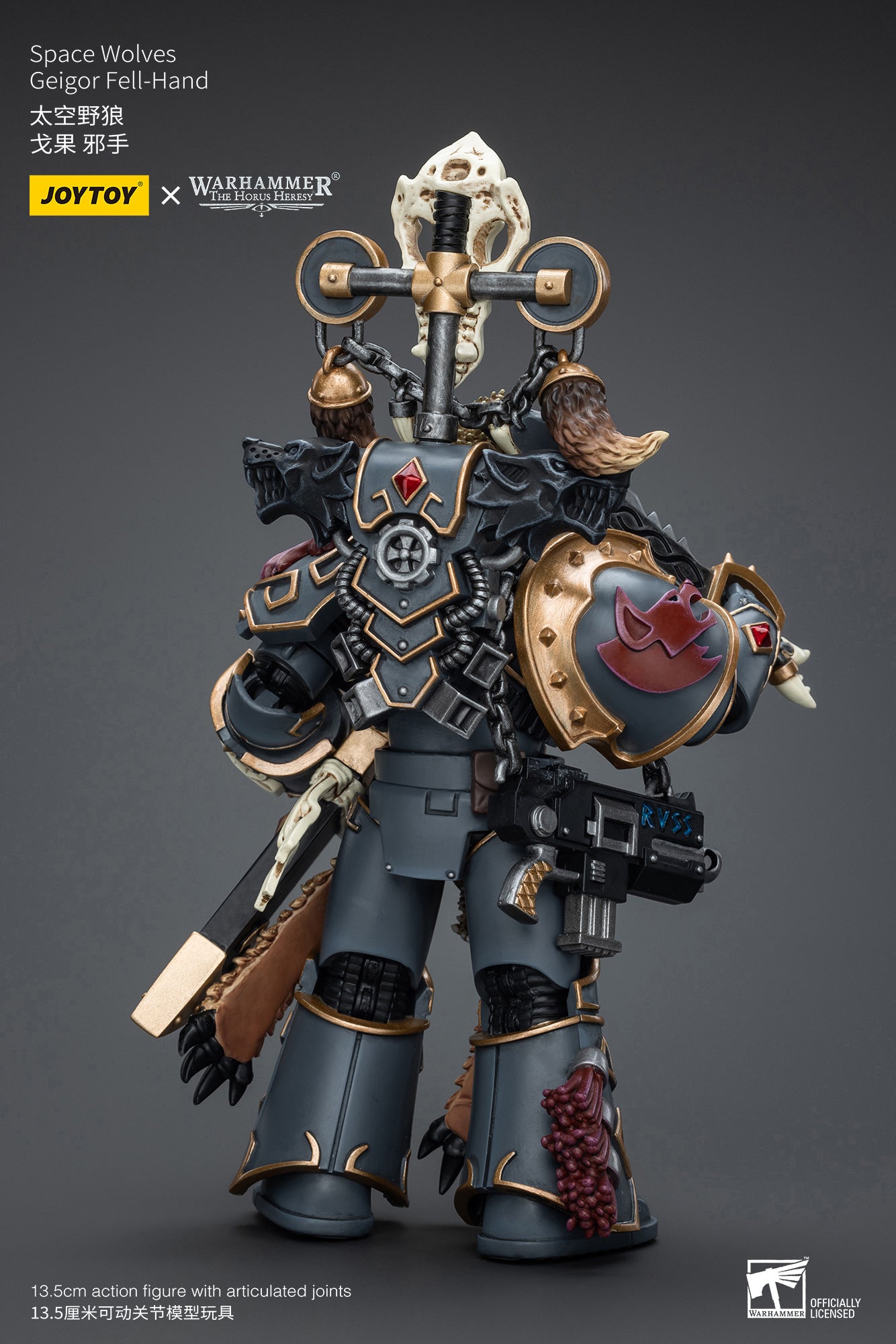 JOYTOY 1/18 Scale Warhammer The Horus Heresy Geigor Fell Hand Action Figure - Space Wolves Legion Collectible for Display & Wargaming Scenes