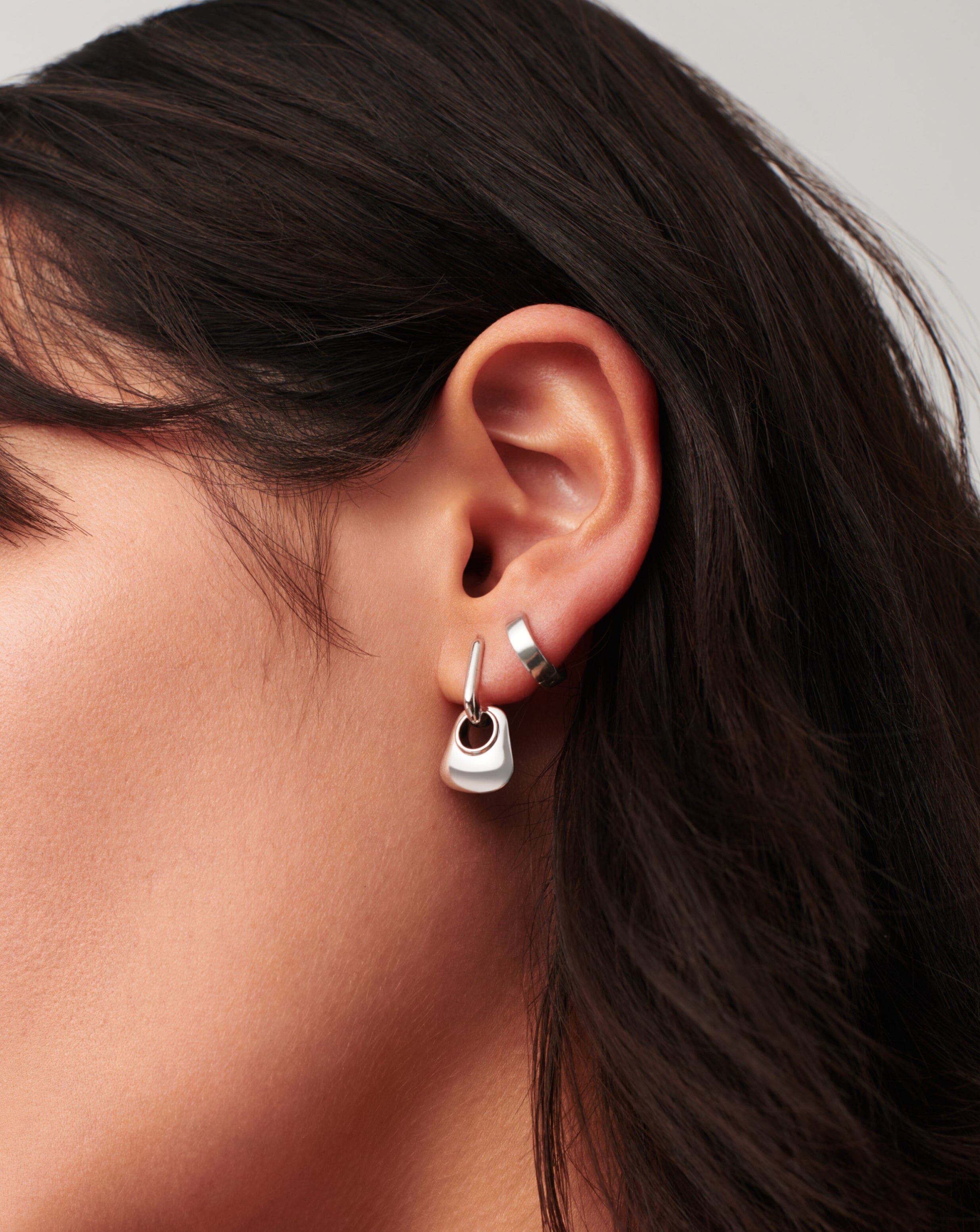 Chubby Tunnel Huggie Earrings | Sterling Silver Hoop Earrings for Women | Perfect for Everyday Wear & Special Occasions