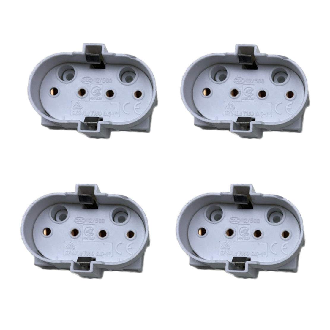 Ezfit 2G11 4-Pin Lampholder Socket - Compatible with LED & CFL Bulbs, UVD Lamps - Durable Lamp Base for Home, Office, and Commercial Lighting Fixtures
