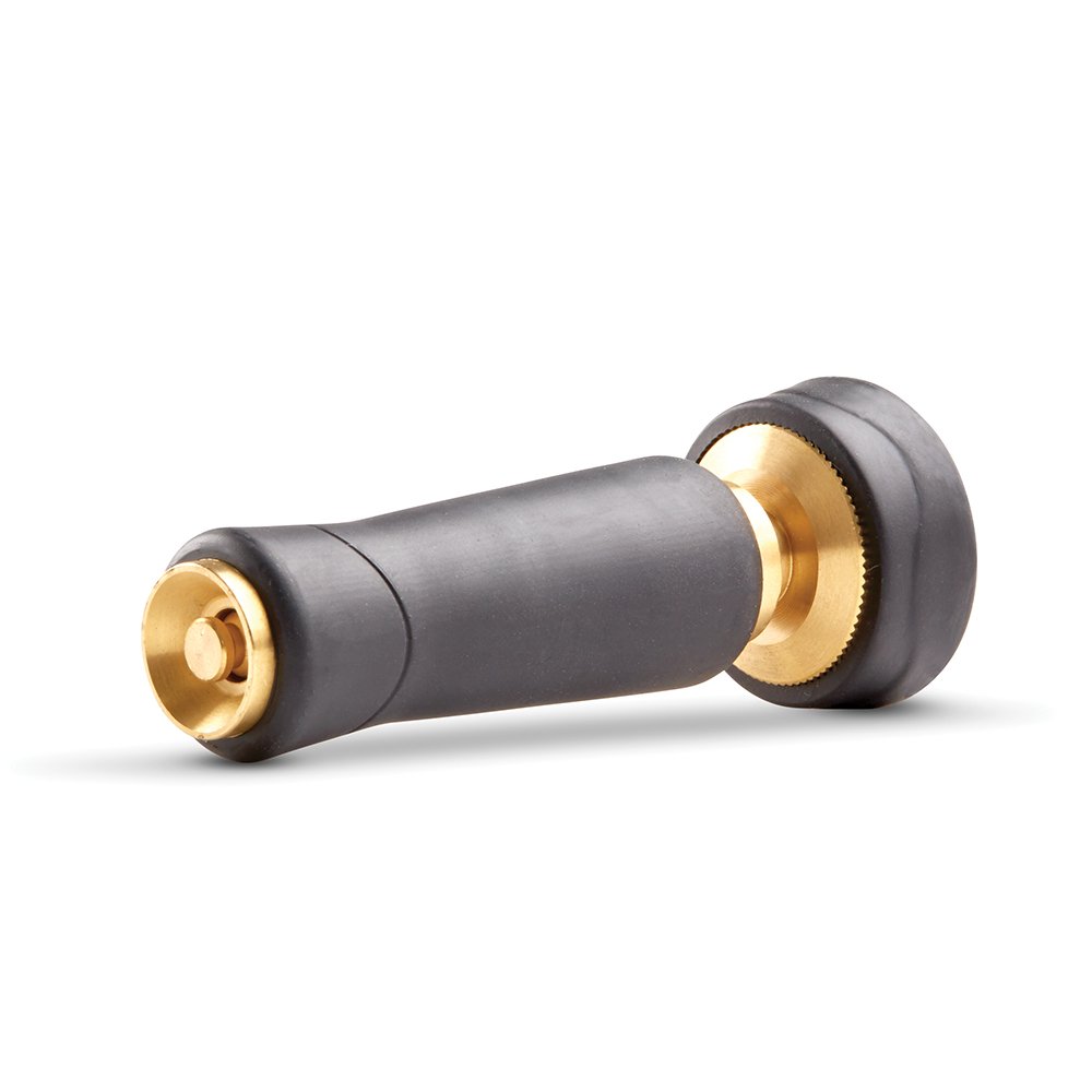Gilmour Brass Nozzle for Garden Hose - Heavy Duty Metal Spray Nozzle with Ergonomic Grip - Perfect for Watering Plants, Washing Cars, and Outdoor Cleaning