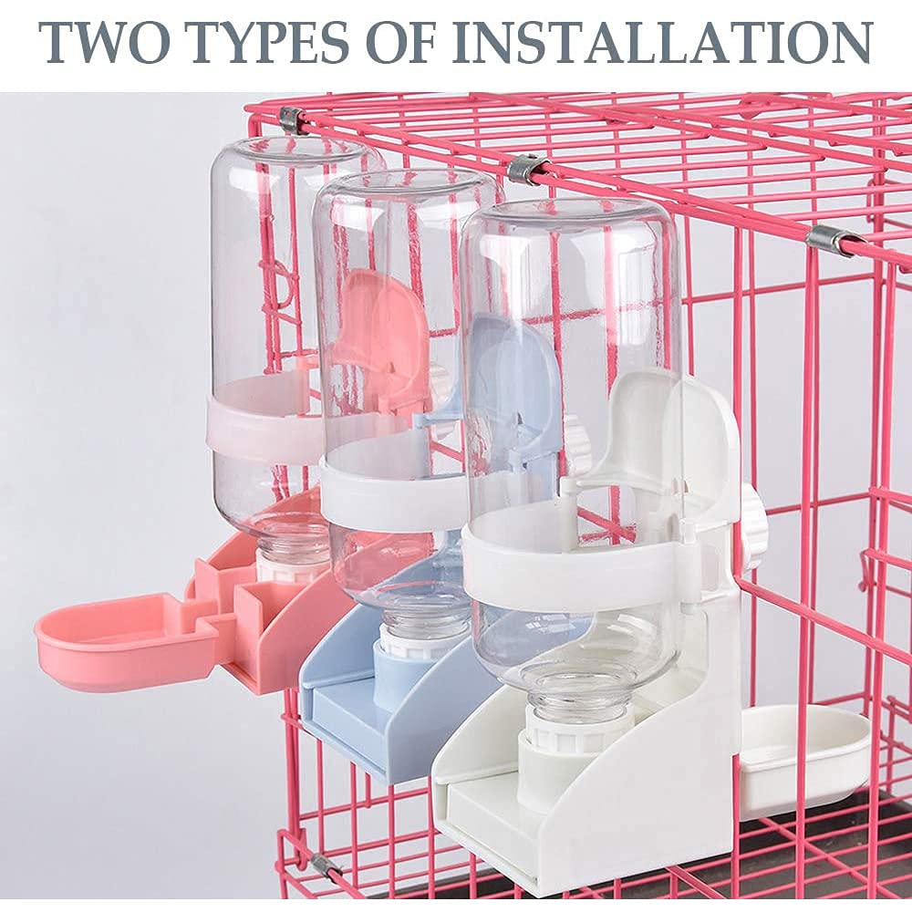 2PCS 17oz Small Animal Water Bottle - Automatic Hanging Water Dispenser for Rabbits, Guinea Pigs, Hamsters & Cages | Durable Rabbit Feeder Bowl for Indoor/Outdoor Pet Use