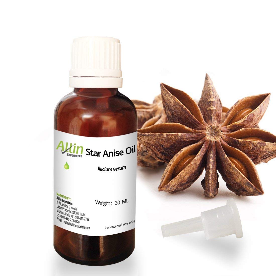 Pure Therapeutic Grade Star Anise Oil 30ml - Undiluted for Hair Care, Skin Care & Aromatherapy | Natural Essential Oil for Relaxation, Massage & DIY Beauty Products