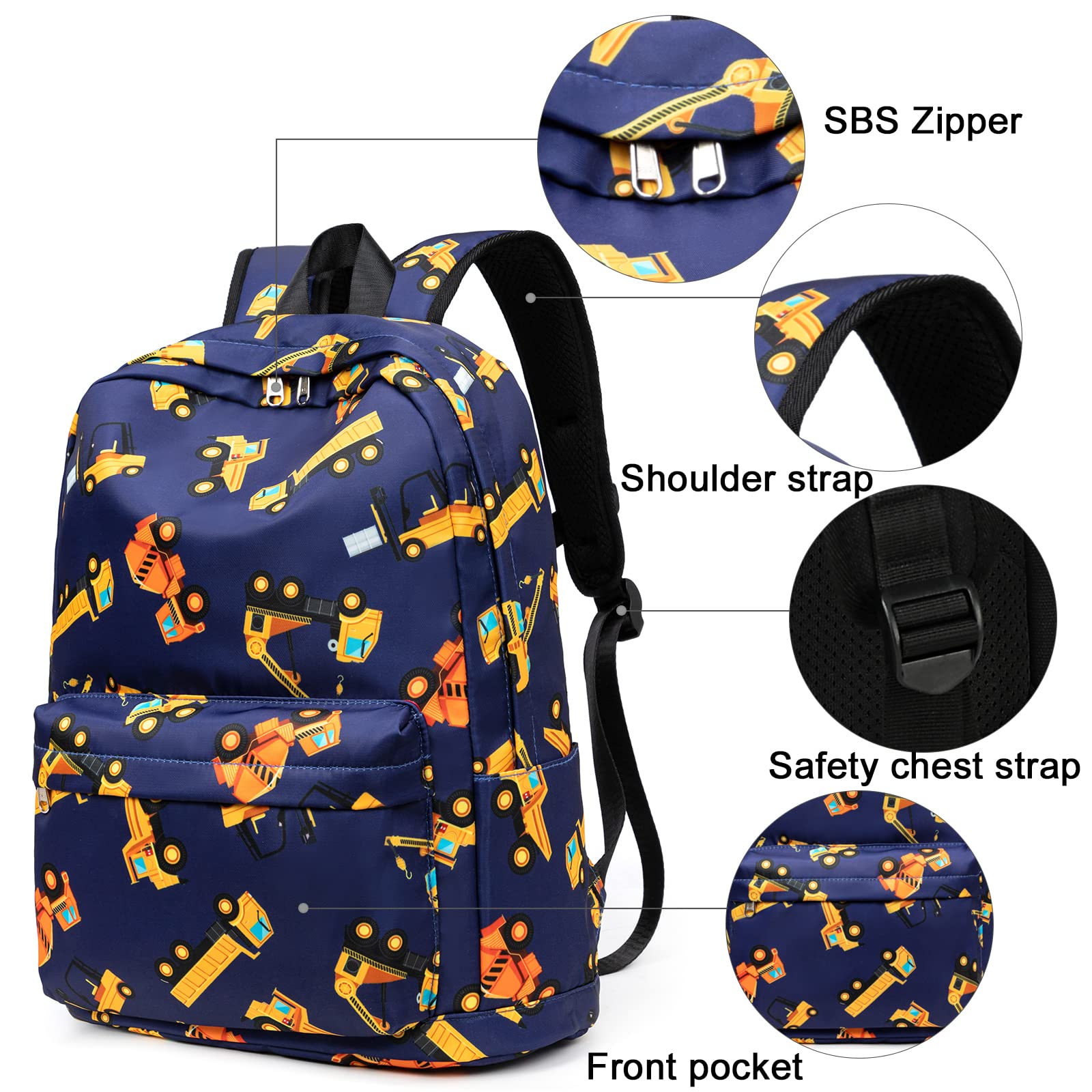 Bluboon Kids Backpack for Preschool & Kindergarten - Lightweight School Book Bag with Lunch Box for Boys & Girls - Perfect for Elementary Students, Daycare, Travel & Outdoor Activities