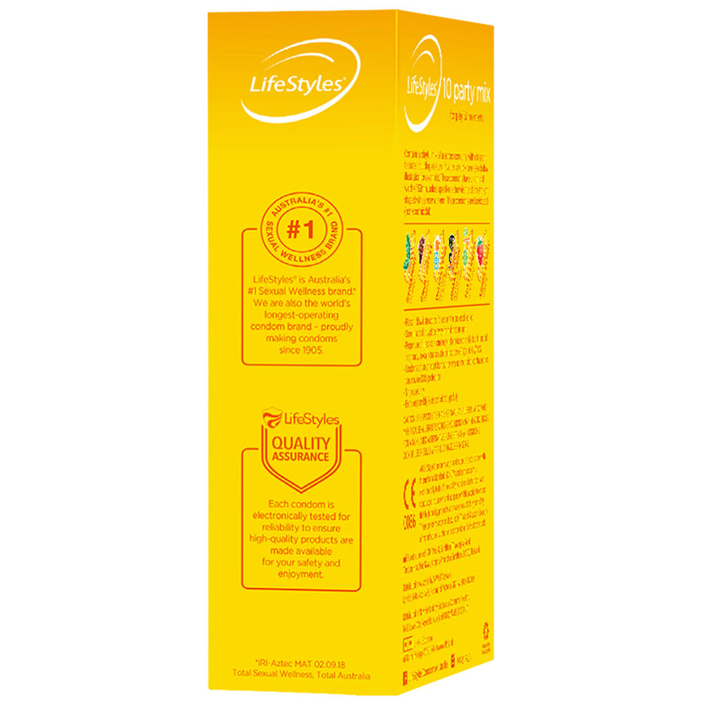 Ansell LifeStyles Party Mix Latex Condoms - 36 Count Variety Pack | Ultra Thin, Ribbed & Flavored Condoms for Enhanced Pleasure & Protection | Perfect for Couples, Parties & Safe Intimacy