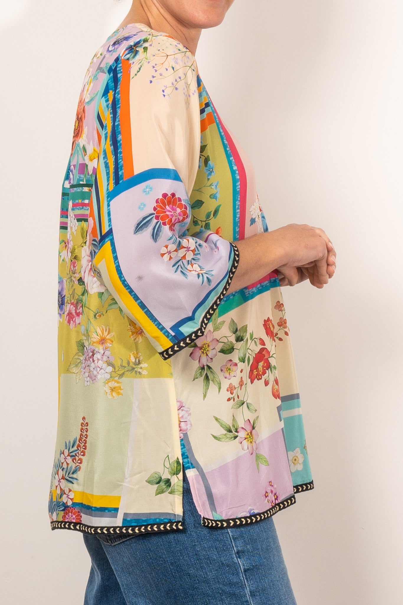 Johnny Was Cali Blouse Stallion - Boho Floral Embroidered Women's Top for Casual Wear & Summer Outfits