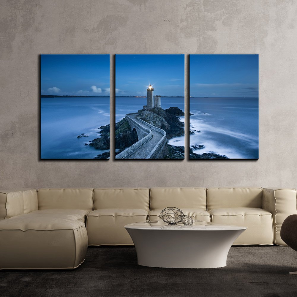 Wall26 - 3 Piece Canvas Wall Art Set - Narrow Lane Leading to The Lighthouse - Modern Framed Home Decor - Stretched & Ready to Hang - 24x36 Inches (3 Panels) - Perfect for Living Room, Bedroom & Office Wall Decor