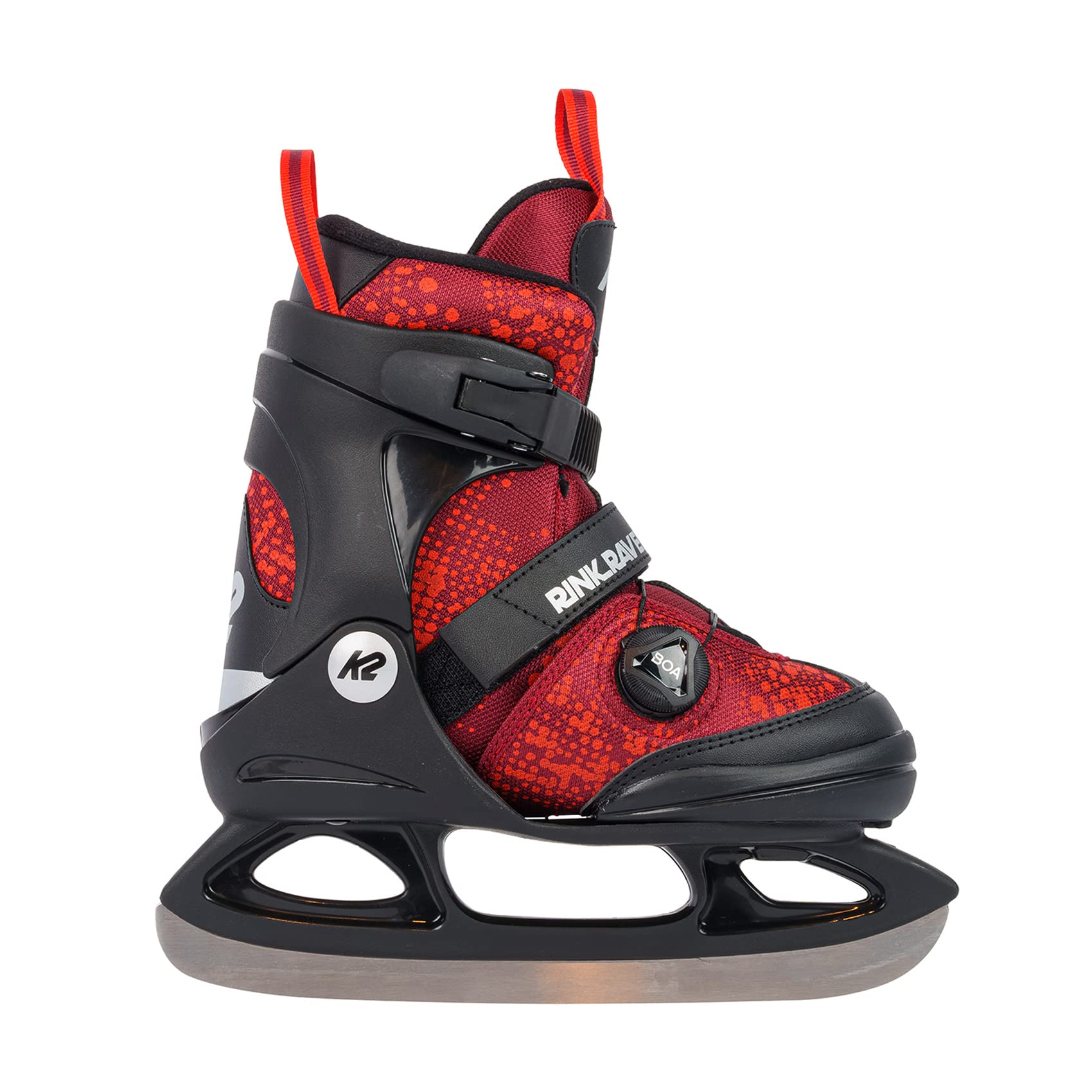 K2 Rink Raven Boa Adjustable Junior Ice Skates - Kids' Hockey & Figure Skating Shoes for Indoor & Outdoor Rinks