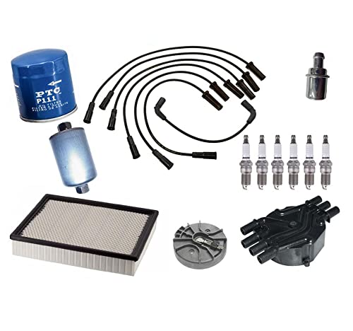High-Performance Platinum Spark Plugs & Wires Set - Compatible with Most Vehicles - Improve Engine Power & Fuel Efficiency - Perfect for Daily Commuting, Racing & Off-Road Adventures